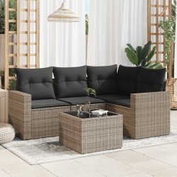 Sonata H Градински комплект с възглавници, 5 части, сив полиратан - Unelte și accesorii de grădină