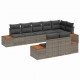 Sonata Set de canapele pentru grădină 8 buc. Gri Rattan poli