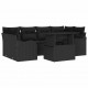 Sonata H 7 Piece Garden Sofa Set с Възглавници Черен Полиратан