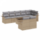 Sonata H 9 частен градински диван комплект с възглавници в черен ратан
