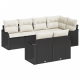 Sonata H 7 Часов комплект градински диван с възглавници черен полиратан