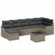 Sonata H 7 Piece Garden Sofa Set with Cushions Black Poly Rattan