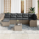 Sonata H 7 Piece Garden Sofa Set with Cushions Black Poly Rattan