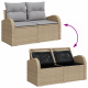 Sonata H 8 Часов Градински Диван Комплект С Възглавници Черен Полиратан