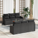 7 Часова градинска комплект с възглавници Черен Полиратан