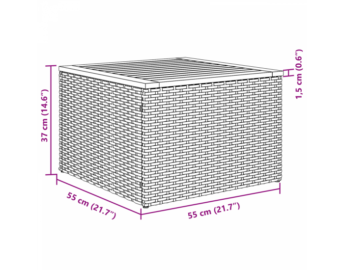 Sonata H 5 Частен градински диван комплект с възглавници Бежов Полиратан Акация
