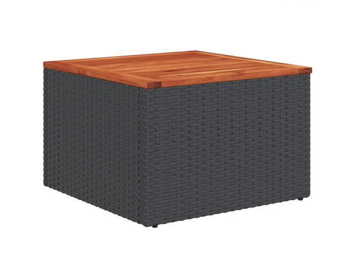 Комплект градински диван Sonata H от 8 части с възглавници Черен Полиратан Акация