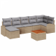 Sonata H 8 Частен комплект градински диван с възглавници Бежов Полипропилен