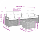 Sonata H 5 Piece Garden Sofa Set with Cushions Beige Poly Rattan Acacia
