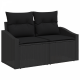 Sonata H комплект градински диван с възглавници черен полиратан акация