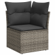 Sonata H 9 Часов градински диван сет с възглавници сив полиратан акация
