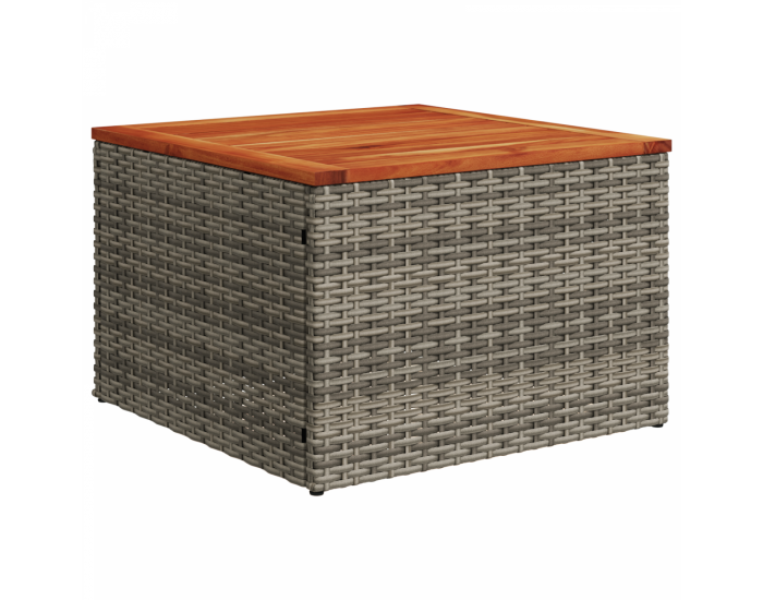Комплект градински диван Sonata H с възглавници Сив Поли Ратан Акация