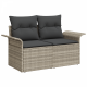 7 части градински диван комплект с възглавници светлосив