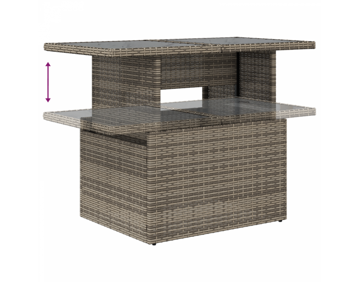 Sonata H 9 Членен Комплект Градински Дивани с Възглавници Сиво Полиестер