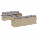 Garden Sofa Set Sonata H 9 Часов с възглавници Бежов Полираатан