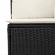 Sonata H 9 частен градински диван комплект с възглавници Черен Полиратан