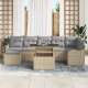 Sonata H 8-частен градински диван комплект с възглавници бежов полиратан