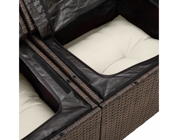 Комплект Garden Sofa с 8 части с възглавници Кафяв ратан