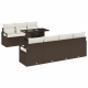 Комплект Garden Sofa с 8 части с възглавници Кафяв ратан