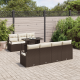 Комплект Garden Sofa с 8 части с възглавници Кафяв ратан