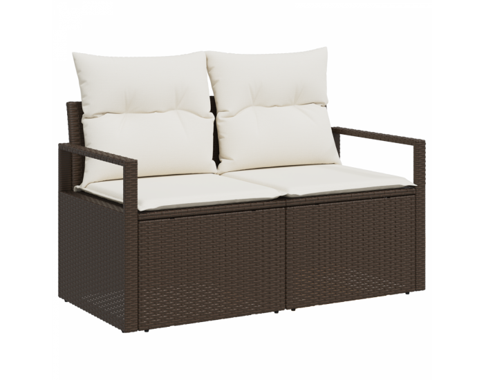 Комплект Garden Sofa с 8 части с възглавници Кафяв ратан