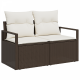 Комплект Garden Sofa с 8 части с възглавници Кафяв ратан