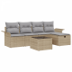 Sonata H 6-частен градински диван комплект с възглавници бежов поли ратан