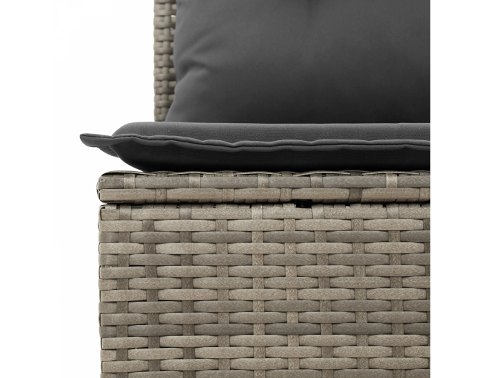 Sonata H 7 Часов комплект градински диван с възглавници Сив полиратан