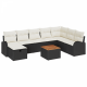 Sonata Set de canapele pentru grădină 9 buc. Negru Rattan poli