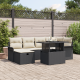Sonata H 7 части градински диван комплект с възглавници Черен полиратан