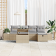 Sonata H Комплект градински дивани с възглавници Бежово Полирано ратан