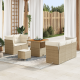 Sonata H 8 части Градински диван комплект с възглавници бежов полиратан акация