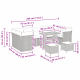 10 частен сет за градински диван с възглавници Черен Полиратан Акация
