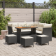 Sonata H 9 Частен градински диван комплект с възглавници Черен Полирата Акация