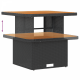 9-частен комплект градински диван с възглавници Черен полиестерен ратан и акация
