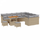 Sonata H 12 частен комплект градински диван с възглавници Бежов поли ратан акация