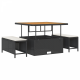 Комплект от 13 части градински диван с възглавници черен полиратан акация