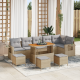 Sonata H 10 частен градински диван комплект с възглавници бежов полиратан акация