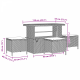 Sonata H Комплект градински диван от 13 части с възглавници Бежов Поли ратан Акация