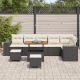 Sonata H 9 Piece Garden Sofa Set with Cushions Black Poly Rattan Acacia