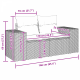 Sonata H комплект градински диван от 13 части с възглавници Черен Полимерен ратан Акация