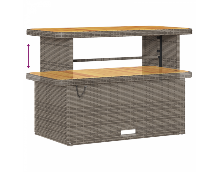 Sonata H 10 части градински диван комплект с възглавници в сив полиратан акация