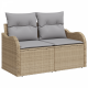 Sonata H 11 Членен Градински Сет за Диван с Възглавници Бежов Полирата Акация