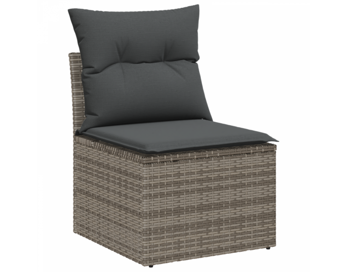 Sonata H Сет от 10 части Кресла за Градина с Възглавници Сив Полиратиан Акация