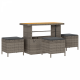 Sonata H 10 частен комплект градински диван с възглавници сив полиратан акация