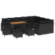 Sonata H 13 Часов комплект градински диван с възглавници черен поли ратан акация