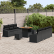 Sonata H Комплект градински диван с възглавници Черен Полиране Акация