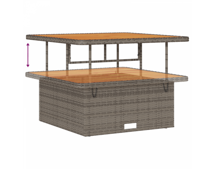Sonata H 12 части градински комплект канапета с възглавници сив полиране акация