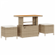 Набор от 9 части градински диван с възглавници Бежово Полирата