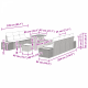 Sonata H 10 Членен Градински Диван Комплект с Възглавници Бежов Полирано Ратан